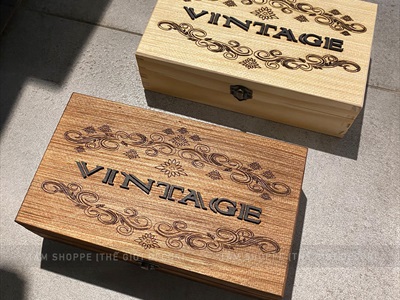 Rương gỗ Vintage chữ nổi [Hàng chuẩn - Vân gỗ đẹp] KT 25x14x8cm RUONG-GO-02